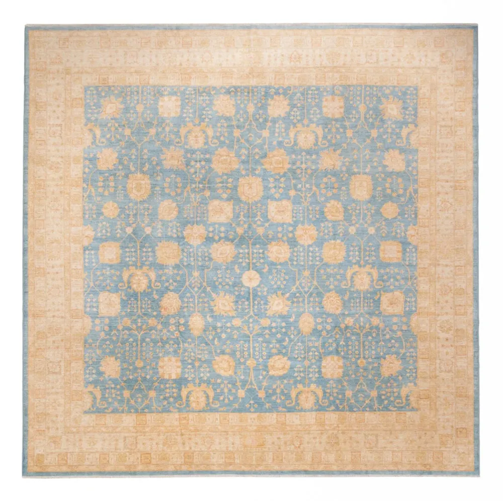 Ziegler Teppe square - 389 x 399 cm - lyseblå