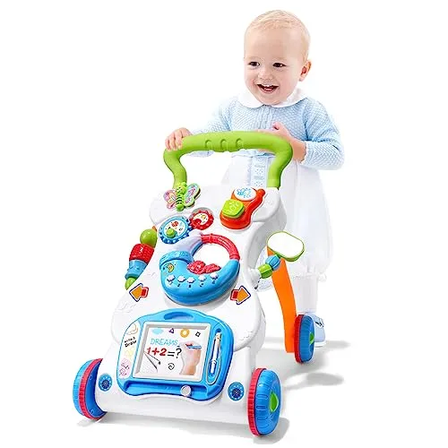 Gåstol Baby Med Musikk, Lys Og Aktivitetsbrett Barn 6+ Mnd Aolso
