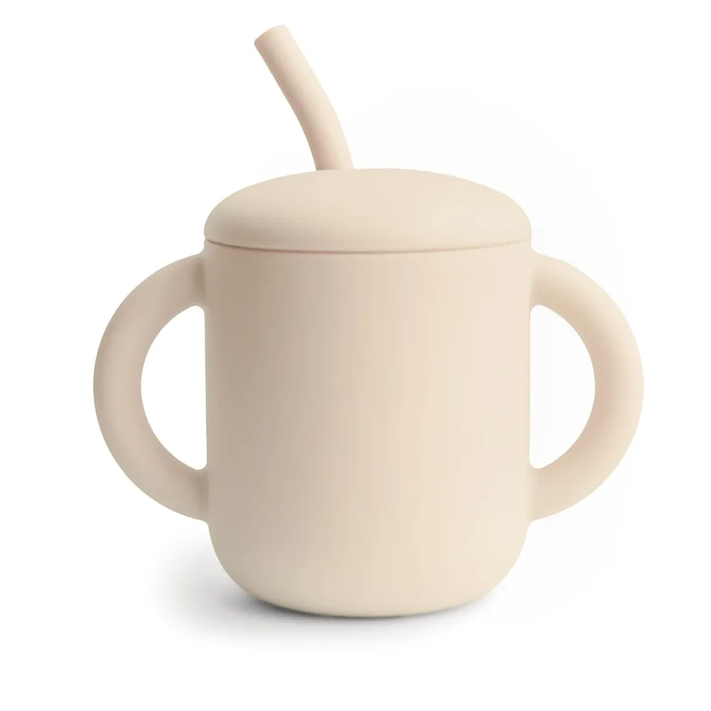 Tutekopp 175ml Med Silikonlokk Og Sugerør, BPA-fri – Mushie STC-104