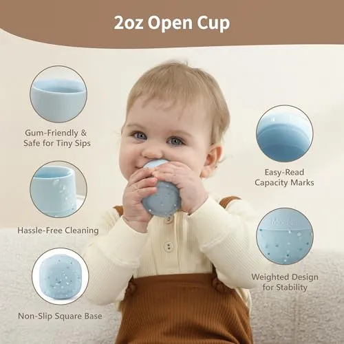 Tutekopp 2oz Silikon Baby 4+ Mnd, LFGB Og BPA-fri, Delikat Lilla Moonkie