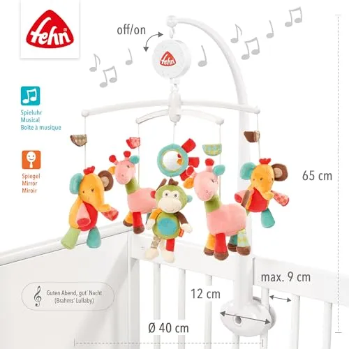 Spilledåse Baby Med Musikalsk Spilledåse Safari, Til Sprinkelseng, Fehn 74291