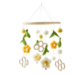 Uro Baby 3cm Med Filtkuler, Bier Og Blomster, Gul – Herfair