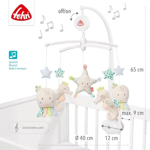 Uro Baby 40x40x65cm Med Musikk Og Sjødyr, Melodi Schlaf Kindlein Schlaf, Fehn