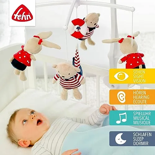 Uro Baby Med Musikalsk Spilledåse, Navy/rød, 0–5 Mnd – Fehn 78190