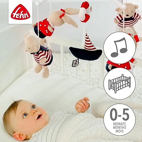 Uro Baby Med Musikalsk Spilledåse, Navy/rød, 0–5 Mnd – Fehn 78190