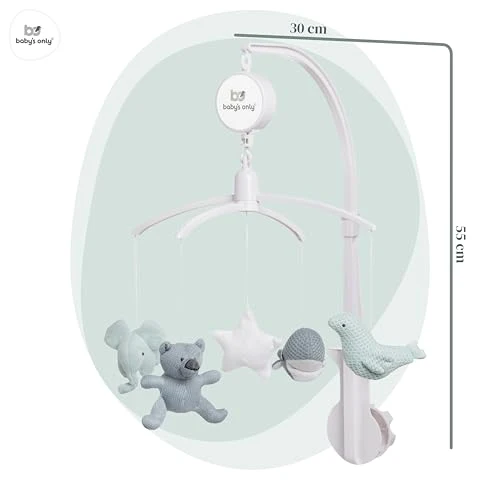 Uro Baby Med Musikk Og Heklede Figurer, Steingrønn/mint/hvit – BO Baby's Only