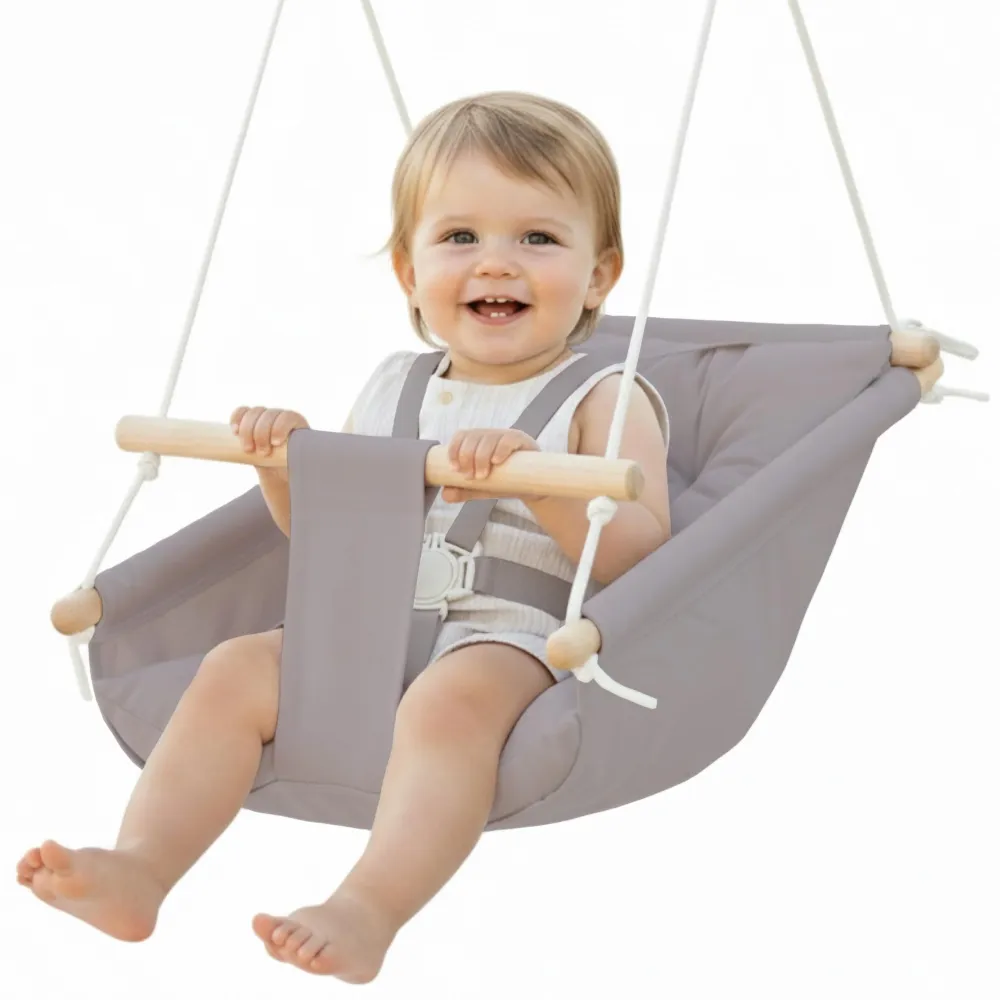 Babyhuske I Lerret 45cm Med 5-punkts Sele, Gråbrun – Cateam FS 008