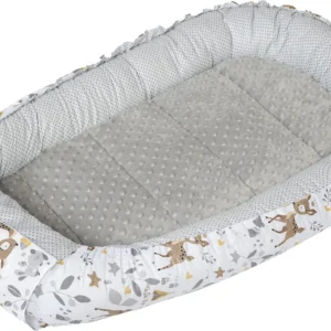 Babynest 100x60x15cm bomull/minky med uttakbar madrass Medi Partners 5903031428049
