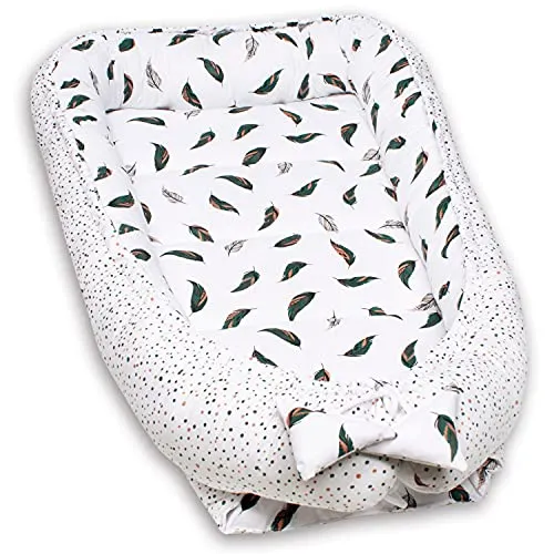 Babynest 120x60cm XXL, Vendbar 100% Bomull, Antiallergisk – PaLulli
