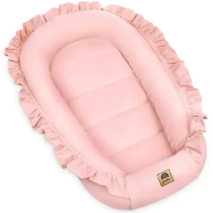 Babynest 60x90cm Rosa Med Kappe, 100% Bomull, Hypoallergen – PIMKO PIMKOK1244