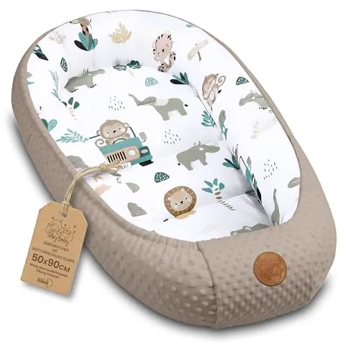 Babynest 90x50cm Varm Og Justerbar, Afryka Khaki – Totsy Baby
