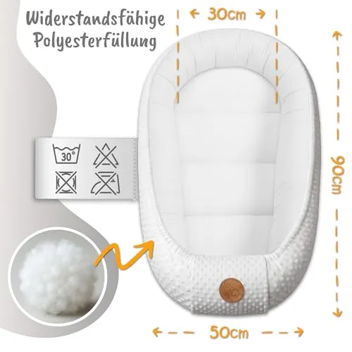 Babynest 90x50cm Varmt Vinter-/høstkokong, Bomull Og Minky – Totsy Baby