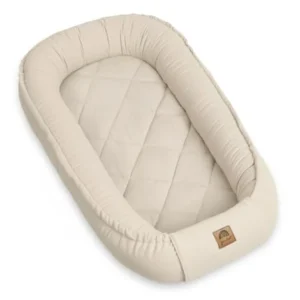 Babynest Velvet 55x90cm Beige, Vendbar Og Bærbar – PIMKO