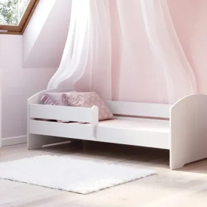 Barneseng 160x80 Med Sengehest, Madrass Og Bunn, Hvit KOBI LUK BAR WHITE