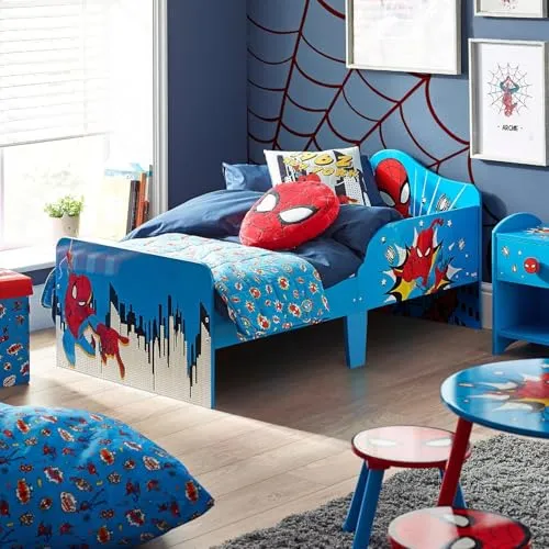 Barneseng Spiderman 75x143cm Tre Med Sengehester Disney
