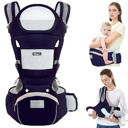 Bæreseler 6-i-1 Ergonomisk Med Hoftebelte 3–20kg Dyp Blå TOFFCAEA