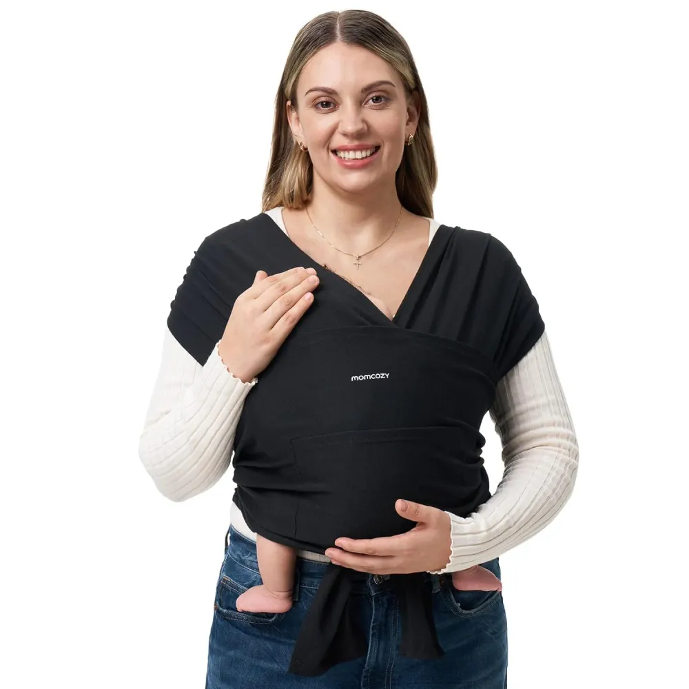 Bæresjal Elastisk 3,6–15kg, Ergonomisk Og Pustende, Svart Momcozy