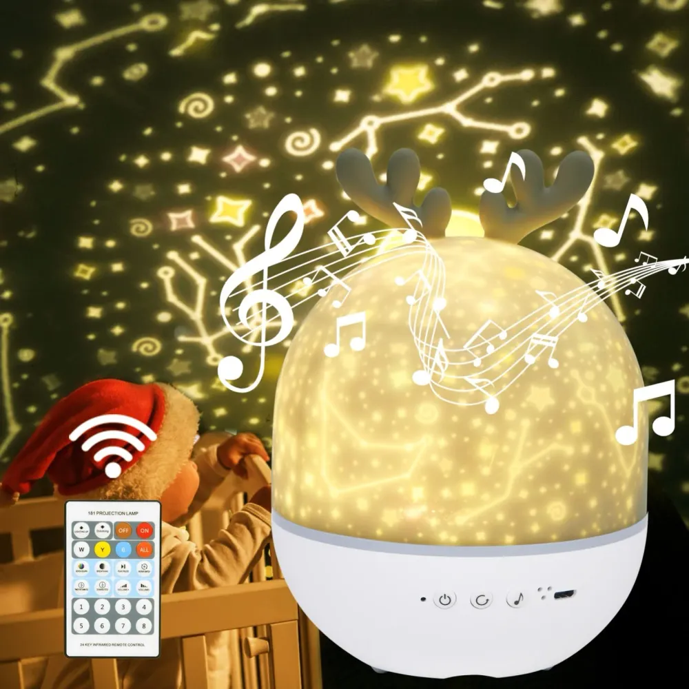 Nattlampe Barn 12cm Med Musikk, Fjernkontroll Og Timer URAQT
