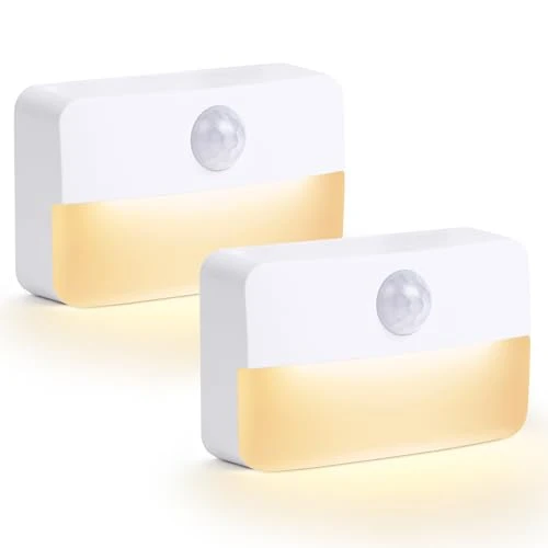Nattlampe Med Bevegelsessensor, 0,5W Batteridrevet LED 2-pk HOTUT 4426360