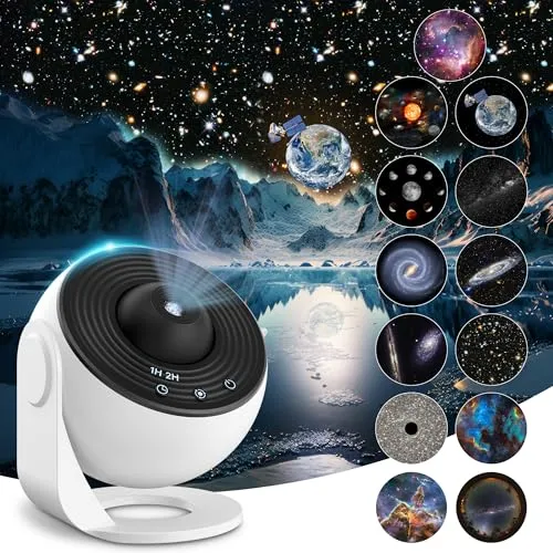 Projektor Med Planetarium, 12 Bildefilmer Og 360° Rotasjon Mexllex BL-DQY02