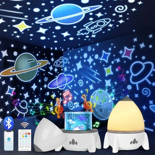 Stjernehimmel Lampe rakett 15cm med Bluetooth og fjernkontroll CIOXSOIO
