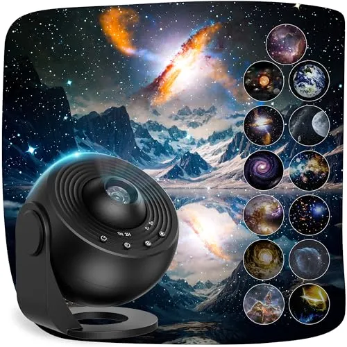 Stjernehimmel Projektor 135 Med 13 Galaksefilmer Og Timer Mexllex BL-DQY02