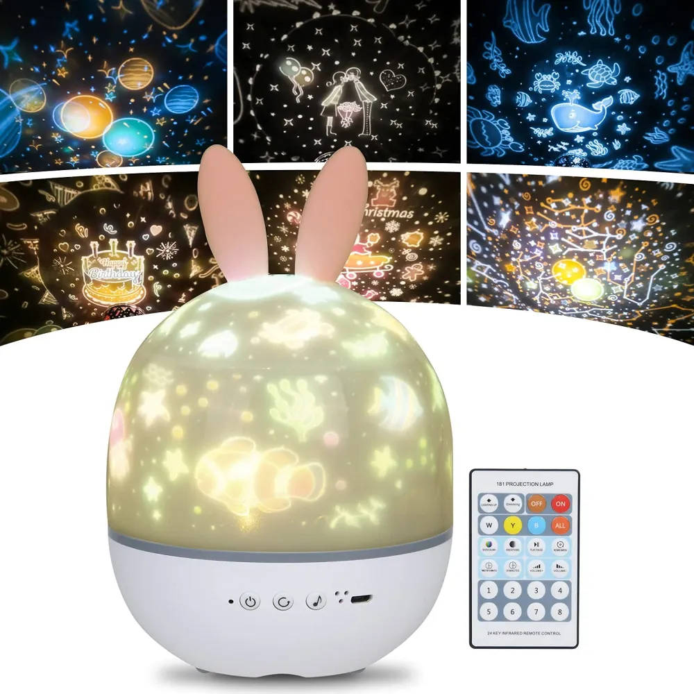 Stjernehimmel Projektor 360° Med Timer Og Fjernkontroll 15,7cm URAQT