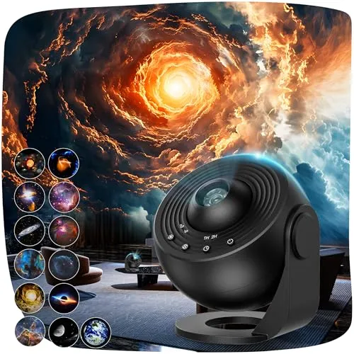 Stjernehimmel Projektor 13 Disker 360° Rotasjon 16cm USB ACICILI BL-DQY02