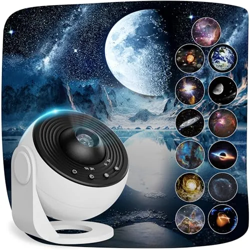Stjernehimmel Projektor 13 Lysbilder 11cm Med Timer, LED, 360° – Macchiatto