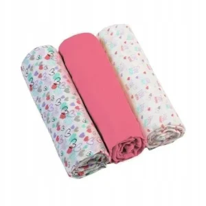 Babygulpekluter Musselin 70x70cm Rosa Med Hjerter 3-pack Babyono 345/03