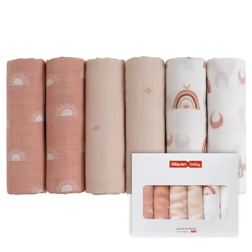 Babylaken musselin 70x70cm 6-pack bambus/bomull kaffe – GLLQUEN BABY GF006-Kaffee