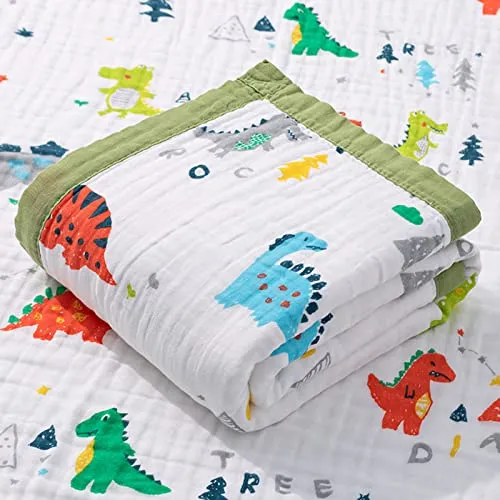 Babyteppe Muslin 100% Bomull 6 Lag 110x110cm Krokodille – Hivia