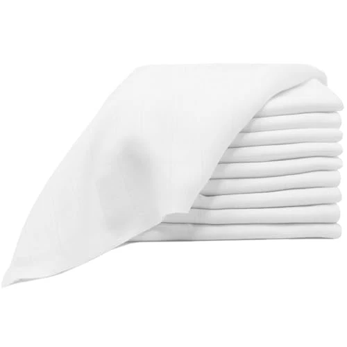 Gulpeklut 70x70cm Muslin, 10-pack, 100 % Bomull, Hvit – ZOLLNER