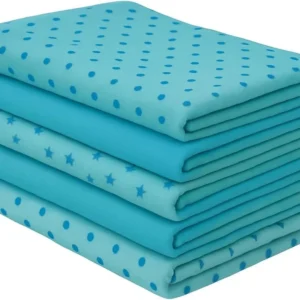 Gulpekluter 70x70cm Muslin 100% Bomull, 5-pack Akvamarin Homeable