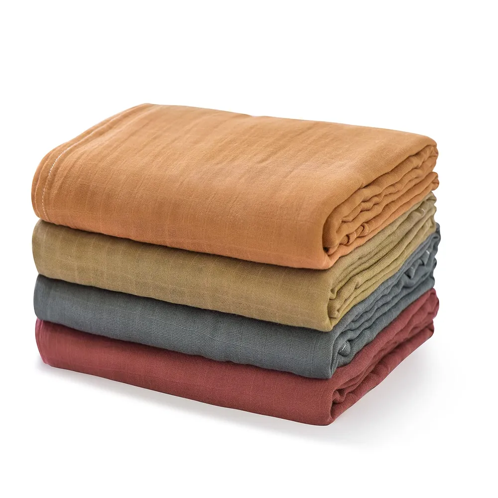 Svøpeteppe 120x120cm Muslin, 4-pack Bambus/bomull – Momcozy