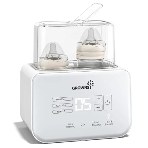 Flaskevarmer 8-i-1 Med 80ml Sterilisator Og LCD-skjerm GROWNSY
