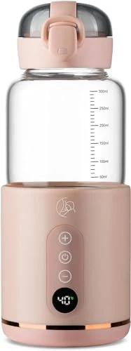 Flaskevarmer Trådløs 8 Min, 35–55 °C, Rosa, 1kg MyBabyBottle