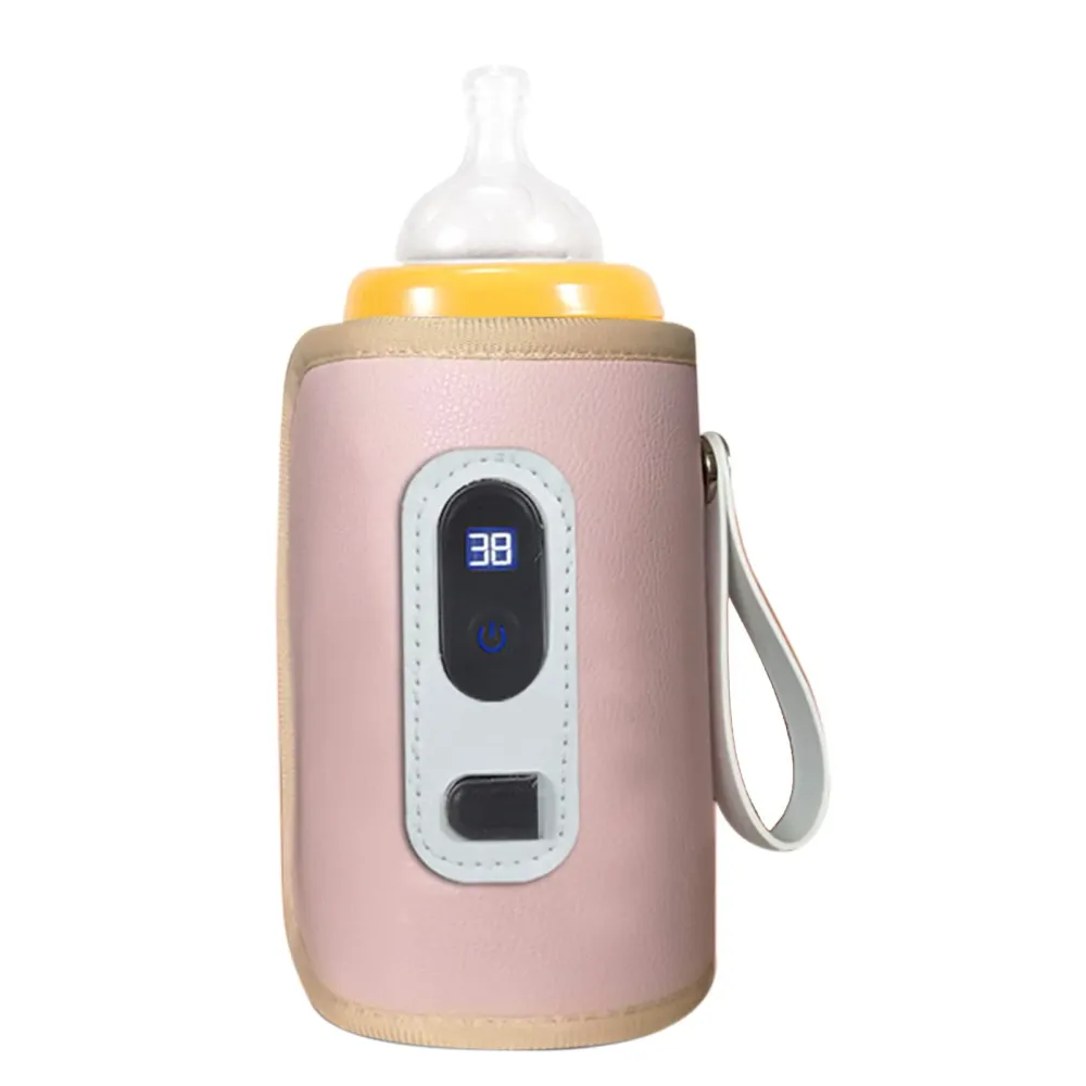 Flaskevarmer USB Med 150ml LCD-skjerm, 38–55 °C, Rosa FTVOGUE