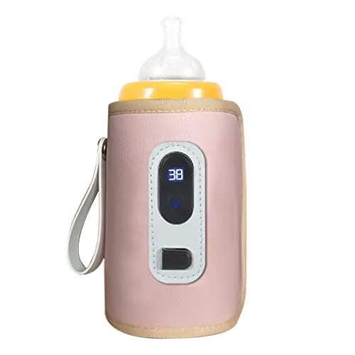 Flaskevarmer USB Med 150ml LCD-skjerm, 38–55 °C, Rosa FTVOGUE