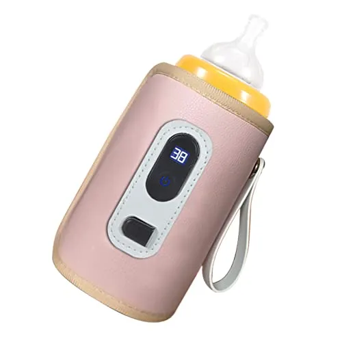Flaskevarmer USB Med 150ml LCD-skjerm, 38–55 °C, Rosa FTVOGUE