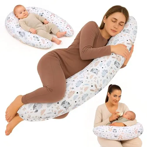 Gravidpute halvmåne 165x70cm bomull/polyester med avtagbart trekk Totsy Baby 5902670968046