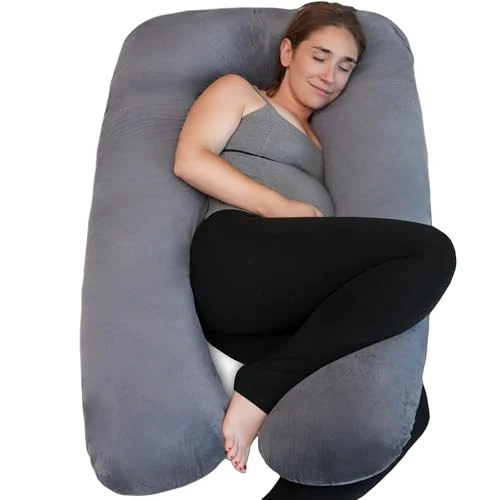 Gravidpute XXL 57" U-formet, Velur, Vaskbart Trekk – PinkFroggie 1
