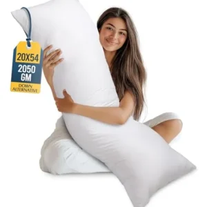 Kroppspute Lang 50x137cm, Myk Bomull, Hvit – Utopia Bedding UB0661