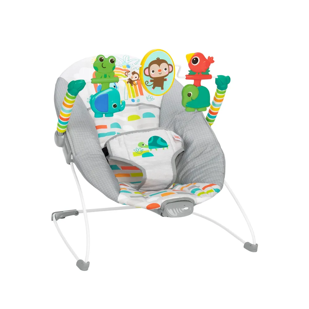 Baby Rocker med beroligende vibrasjon og leker, unisex 0–6 mnd – Bright Starts Playful Paradise