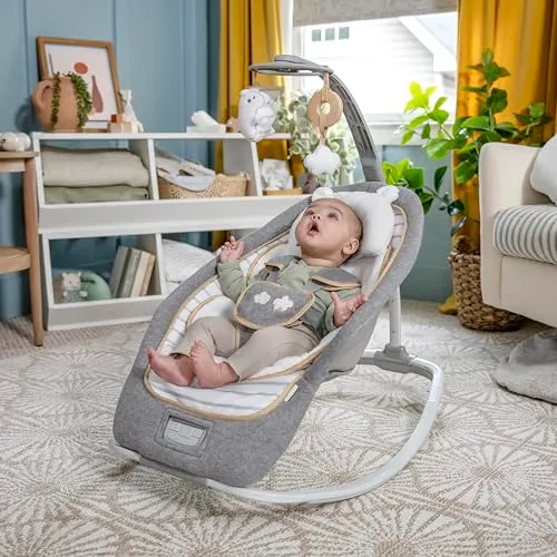 Baby Rocker med vibrasjon, musikk og 3 posisjoner Ingenuity Bella Teddy 10986-3-W11