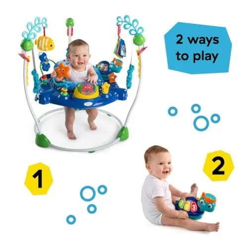 Babygym Med Hoppesete 11kg Og 360° Aktiviteter, Blå – Baby Einstein 10455