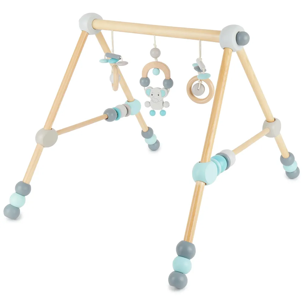 Babygym I Tre 54x64x52,5cm Med Justerbar Høyde, Blå, Dyr – Bieco