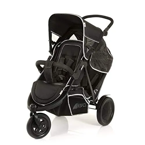 Barnevogn Dobbel, Svart 36kg, 5-punktssele Og Kalesje Hauck H-51304