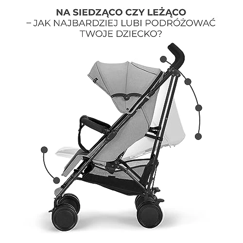 Barnevogn Paraply, Lett Og Kompakt 22kg, Grå Kk Kinderkraft SIESTA