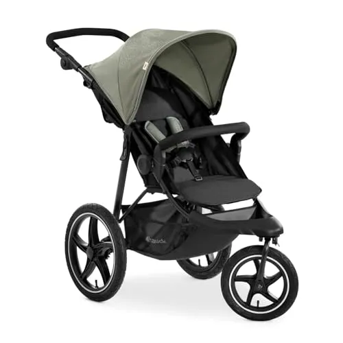 Barnevogn terreng 3-hjuls, liggestilling til 25kg, oliven Mickey Mouse Hauck Runner 2